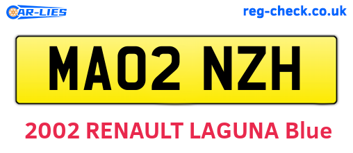 MA02NZH are the vehicle registration plates.