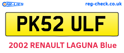 PK52ULF are the vehicle registration plates.