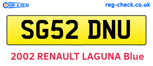 SG52DNU are the vehicle registration plates.
