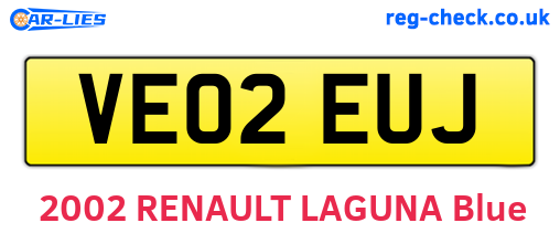 VE02EUJ are the vehicle registration plates.