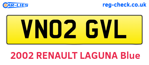 VN02GVL are the vehicle registration plates.