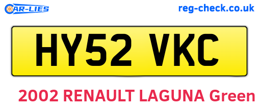 HY52VKC are the vehicle registration plates.