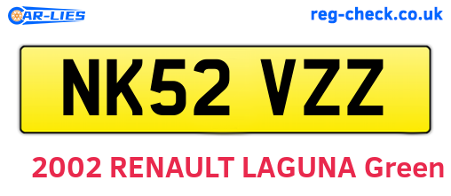 NK52VZZ are the vehicle registration plates.