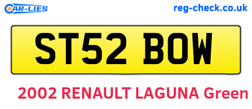 ST52BOW are the vehicle registration plates.