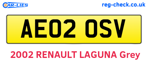 AE02OSV are the vehicle registration plates.
