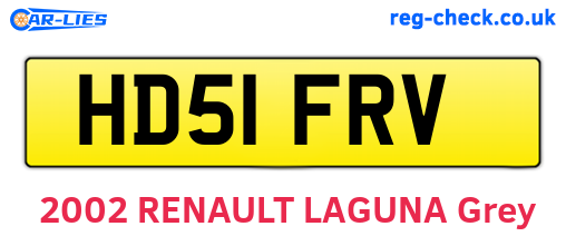 HD51FRV are the vehicle registration plates.