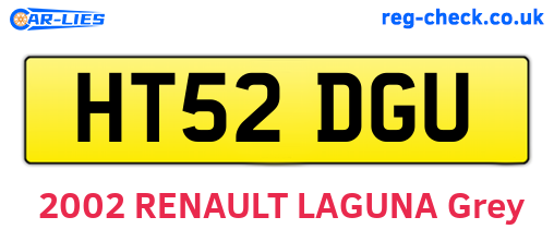 HT52DGU are the vehicle registration plates.