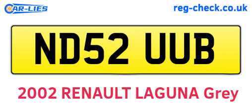 ND52UUB are the vehicle registration plates.