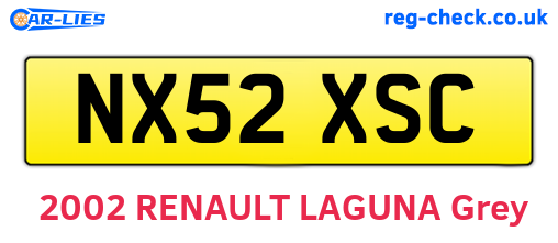 NX52XSC are the vehicle registration plates.