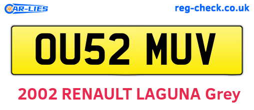 OU52MUV are the vehicle registration plates.