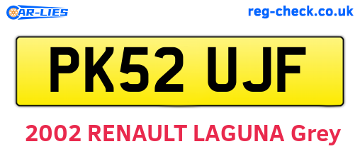PK52UJF are the vehicle registration plates.