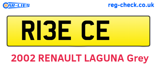 R13ECE are the vehicle registration plates.