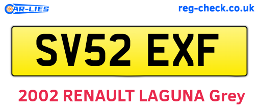 SV52EXF are the vehicle registration plates.
