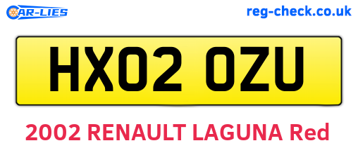 HX02OZU are the vehicle registration plates.