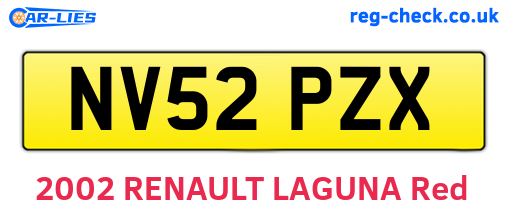 NV52PZX are the vehicle registration plates.