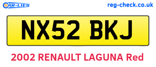 NX52BKJ are the vehicle registration plates.