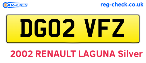 DG02VFZ are the vehicle registration plates.