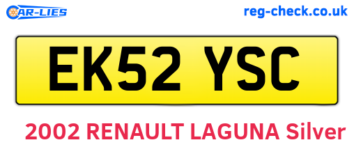 EK52YSC are the vehicle registration plates.