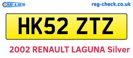 HK52ZTZ are the vehicle registration plates.