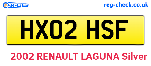 HX02HSF are the vehicle registration plates.