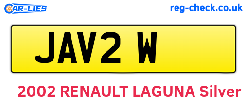 JAV2W are the vehicle registration plates.