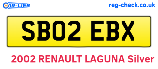 SB02EBX are the vehicle registration plates.