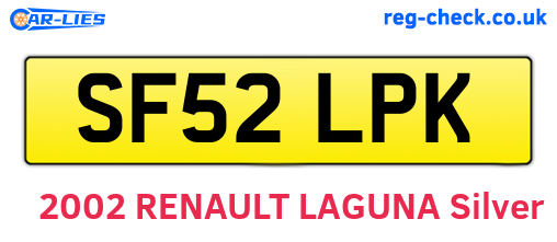 SF52LPK are the vehicle registration plates.