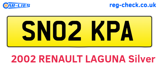SN02KPA are the vehicle registration plates.