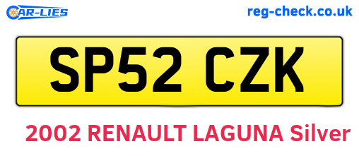 SP52CZK are the vehicle registration plates.