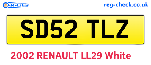 SD52TLZ are the vehicle registration plates.
