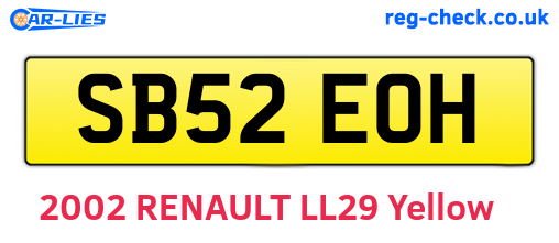 SB52EOH are the vehicle registration plates.