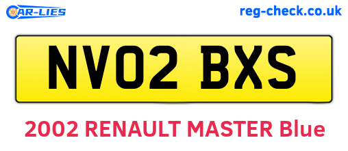 NV02BXS are the vehicle registration plates.