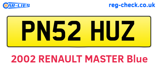 PN52HUZ are the vehicle registration plates.