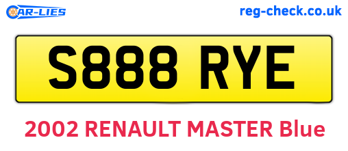 S888RYE are the vehicle registration plates.