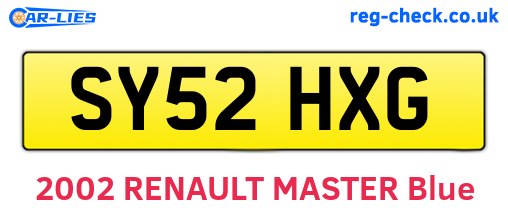 SY52HXG are the vehicle registration plates.