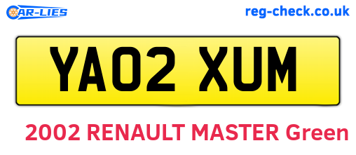 YA02XUM are the vehicle registration plates.
