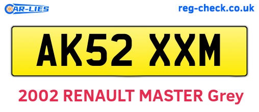 AK52XXM are the vehicle registration plates.
