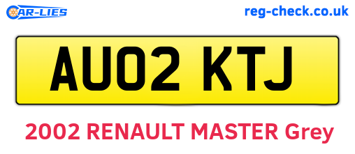 AU02KTJ are the vehicle registration plates.