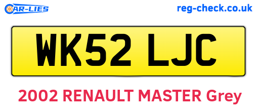 WK52LJC are the vehicle registration plates.