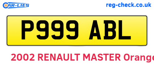 P999ABL are the vehicle registration plates.