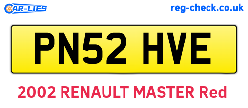 PN52HVE are the vehicle registration plates.