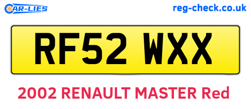 RF52WXX are the vehicle registration plates.