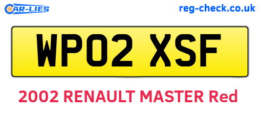 WP02XSF are the vehicle registration plates.