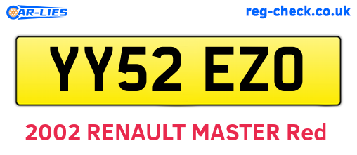 YY52EZO are the vehicle registration plates.