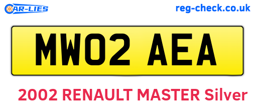 MW02AEA are the vehicle registration plates.