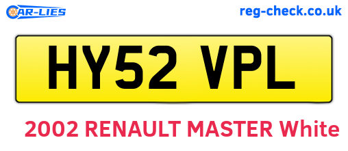 HY52VPL are the vehicle registration plates.