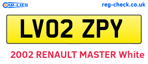LV02ZPY are the vehicle registration plates.