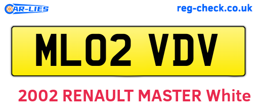 ML02VDV are the vehicle registration plates.