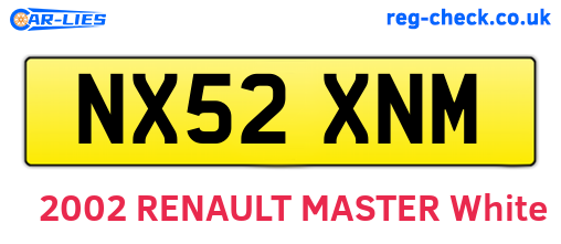 NX52XNM are the vehicle registration plates.