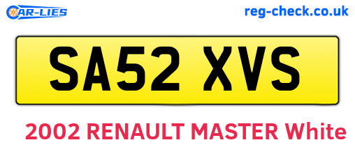 SA52XVS are the vehicle registration plates.